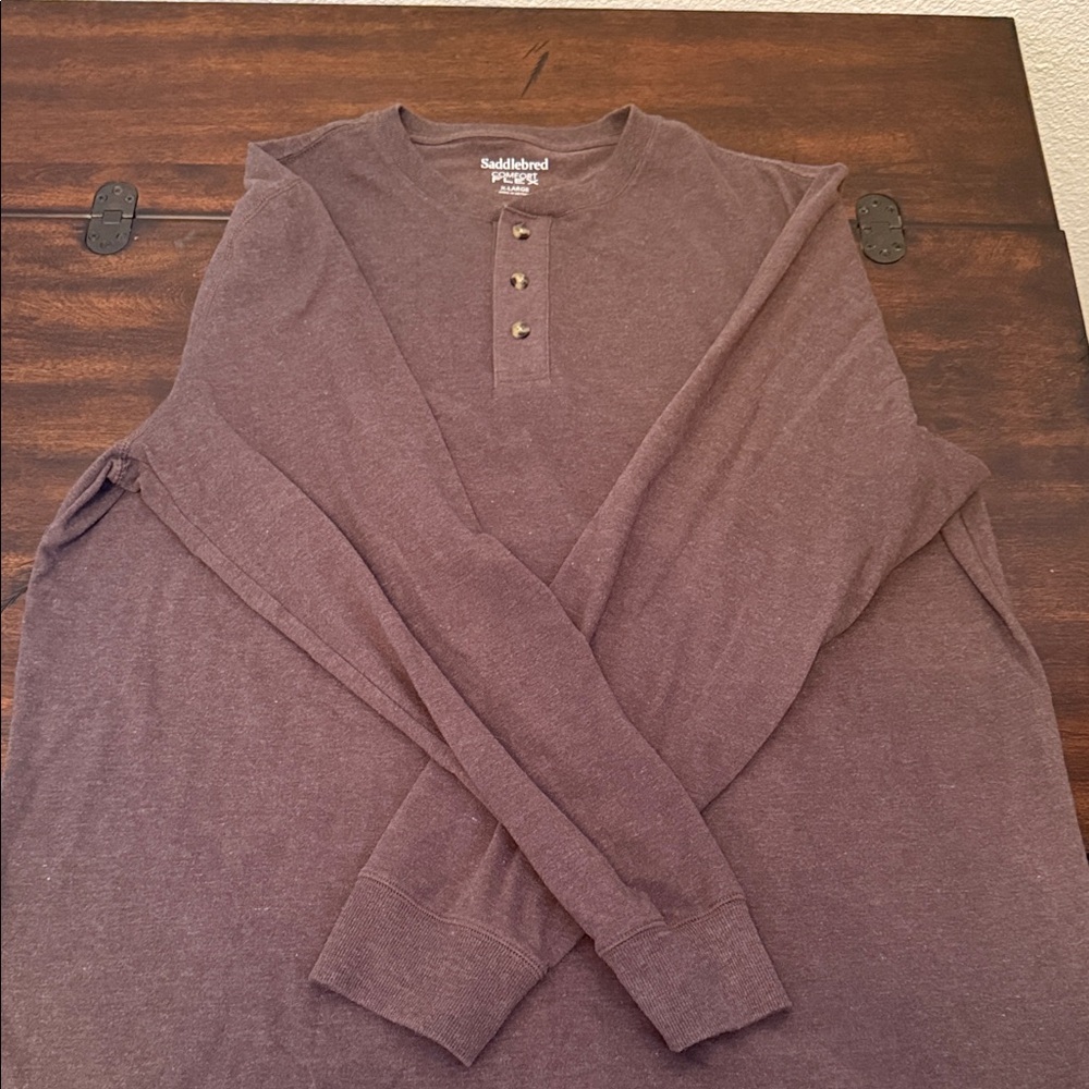Saddlebred Comfort Flex Henley in Dark Brown